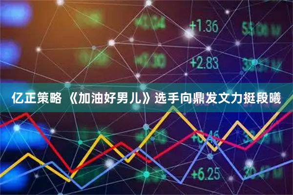 亿正策略 《加油好男儿》选手向鼎发文力挺段曦
